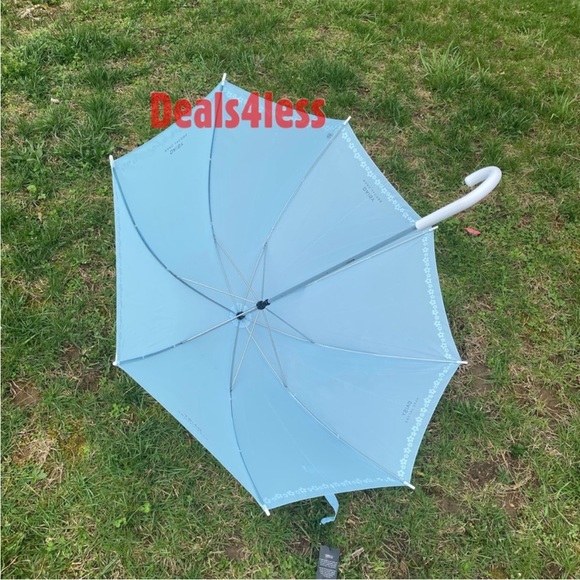 Marc Jacobs Umbrella Rain Daisy Parfums Sky Blue Floral White Handle NEW! - Picture 5 of 7